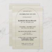 Herdenking van de levensherdenkingsminimalist Boho Kaart (Voorkant / Achterkant)