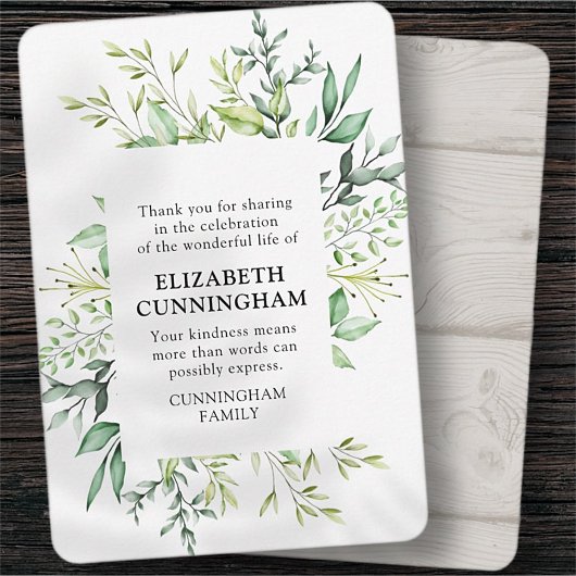 Herdenking van de moderne Waterverf Bedankkaart