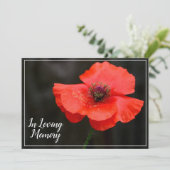 Herdenking van de redactie van Red Poppy Memorial  Kaart (Staand voorkant)