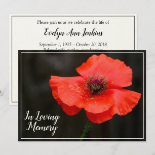 Herdenking van de redactie van Red Poppy Memorial Kaart