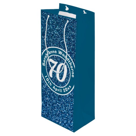 Herdenking van de verjaardag met Naam, Leeftijd, e Wijn Cadeautas (Achterkant Gekanteld)