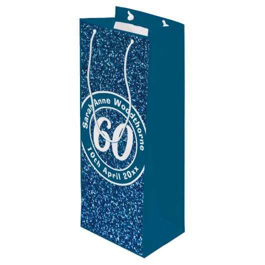 Herdenking van de verjaardag met Naam, Leeftijd, e Wijn Cadeautas (Achterkant Gekanteld)