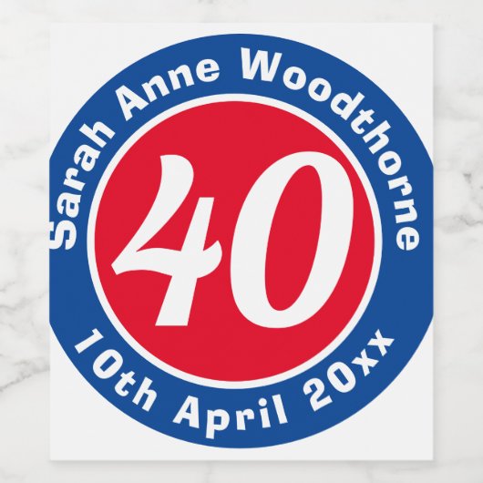 Herdenking van de verjaardag met Naam, Leeftijd, e Wijn Etiket (Enkel label)