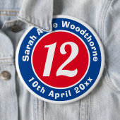 Herdenking van de verjaardag met Naam, Leeftijd, & Ronde Button 6,0 Cm (In situ)