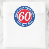 Herdenking van de verjaardag met Naam, Leeftijd, & Ronde Sticker (Tas)