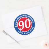 Herdenking van de verjaardag met Naam, Leeftijd, & Ronde Sticker (Envelop)