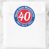 Herdenking van de verjaardag met Naam, Leeftijd, & Ronde Sticker (Tas)