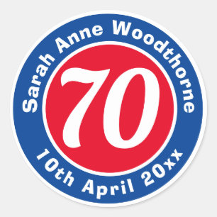 Herdenking van de verjaardag met Naam, Leeftijd, & Ronde Sticker