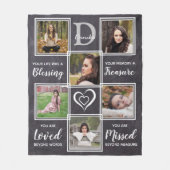 Herdenking van familiemonmonogram fleece deken (Voorkant)