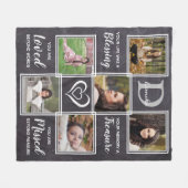 Herdenking van familiemonmonogram fleece deken (Voorkant (Horizontaal))