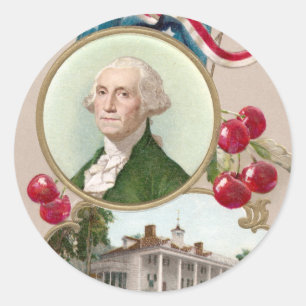 Herdenking van George Washington Ronde Sticker