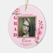 Herdenking van het Afstuderen van de roze Cherry B Keramisch Ornament (Links)