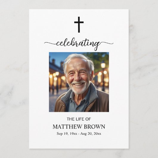 Herdenking van het leven 1 Foto-herdenkingskruis Programma (Voorkant)