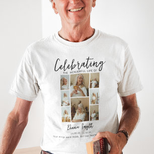 Herdenking van het leven 8 Foto Collage Herdenki T-shirt