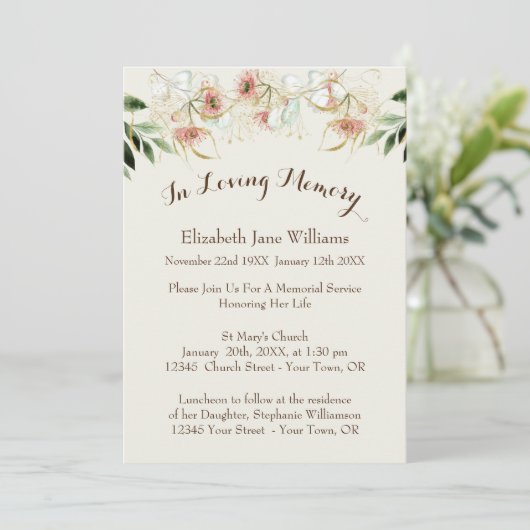 Herdenking van het leven | eucalyptus kaart (Staand voorkant)