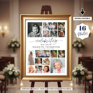 Herdenking van het Leven Foto Collage Modern Geden Poster