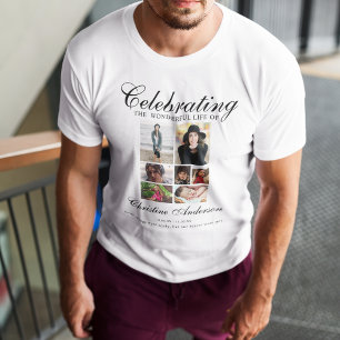 Herdenking van het leven Fotocollage Herdenkings T-shirt