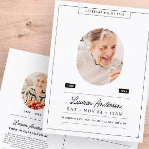 Herdenking van het Leven Herdenkingsdienst Modern  Briefkaart