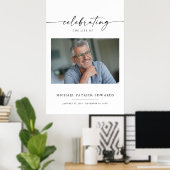 Herdenking van het leven | Herinnerings Funeral Fo Poster (Thuiskantoor)