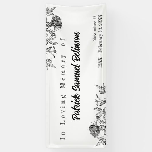 Herdenking van het leven | In het liefdevol geheug Spandoek (Verticaal)