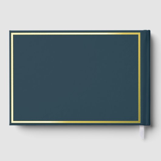 Herdenking van het leven van begrafenis Navy Gold Gastenboek (Achterkant)