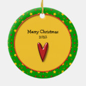 Herdenking van Kerstmis Herinneringen ・ Kunst en s Keramisch Ornament (Achterkant)