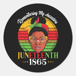 Herdenking van mijn anker Juneteenth 1865 Independ Ronde Sticker
