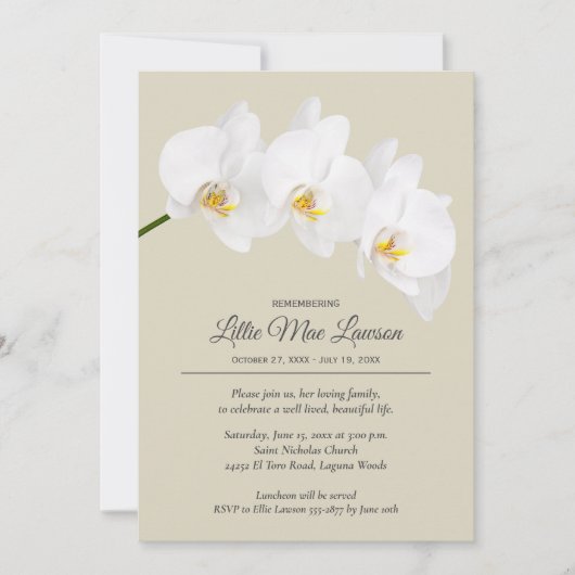 Herdenking van orchidee (Voorkant)