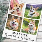 Herdenking van Pet Memorial Dog Persoonlijk 4 Foto Fleece Deken