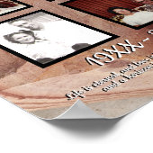 Herdenking Vier Foto Versteend Hout Citaat Poster (Hoek)