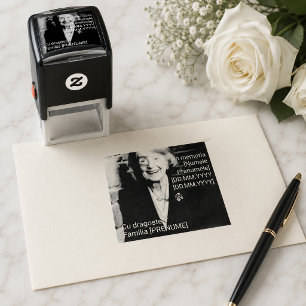Herdenking Voor Altijd Naam Foto Herinnering Zelfinktende Stempel