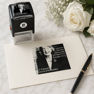 Herdenking Voor Altijd Naam Foto Herinnering Zelfinktende Stempel