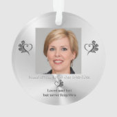 Herdenking voor geliefde één, hart en Rozen, foto Ornament (achterkant)