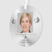 Herdenking voor geliefde één, hart en Rozen, foto Ornament (voorkant)