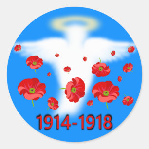 Herdenking wapenstilstand ronde sticker