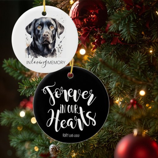 herdenking waterverf zwart Labrador ornament