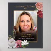 Herdenkings bloem foto viering van het leven poster (Voorkant)