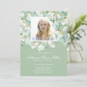 Herdenkings Eucalyptus Foto Uitvaart Dankkaart (Staand voorkant)