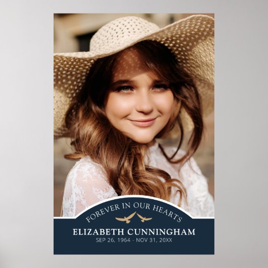 Herdenkings Funeral Classic Aangepaste fotoherinne Poster (Voorkant)