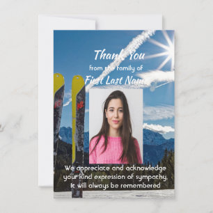 Herdenkings Skilopen Langlaufen  Dank je Bedankkaart