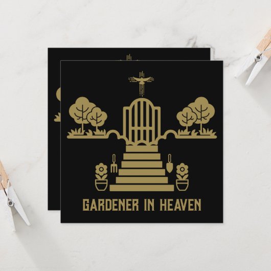 Herdenkings Tuinman Rou Funeral Kaart (Voorkant / Achterkant in situ)