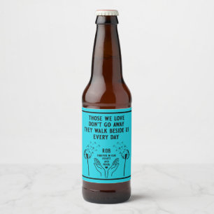 Herdenkingsbijeenkomst na overlijden bier etiket