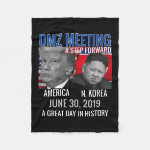 Herdenkingsbijeenkomst Trump USA Jong VN-Korea DMZ Fleece Deken