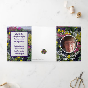 Herdenkingsboek Bloemstuk Foto Gedicht Drieluik Aankondiging