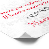 Herdenkingsbord 2 - Diep Rode Roos Huwelijk Poster (Hoek)