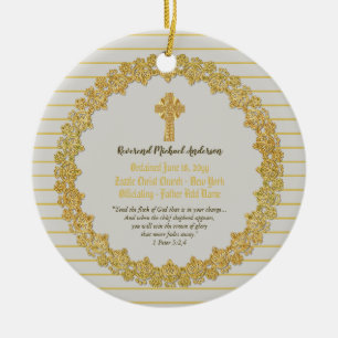 Herdenkingscadeau Priest pastor deacon Keramisch Ornament
