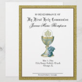 Herdenkingscertificaat katholieke Heilige Communie (Voorkant / Achterkant)