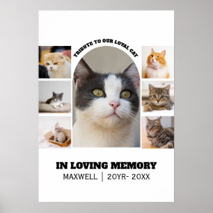Herdenkingscollage voor kat 7 Foto's Huisdier Herd Poster