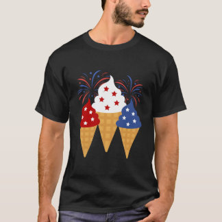 Herdenkingsdag 4 juli patriottische ijsjes t-shirt