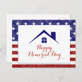 Herdenkingsdag Amerikaanse vlag Vastgoed  Briefkaart (Voorkant / Achterkant)